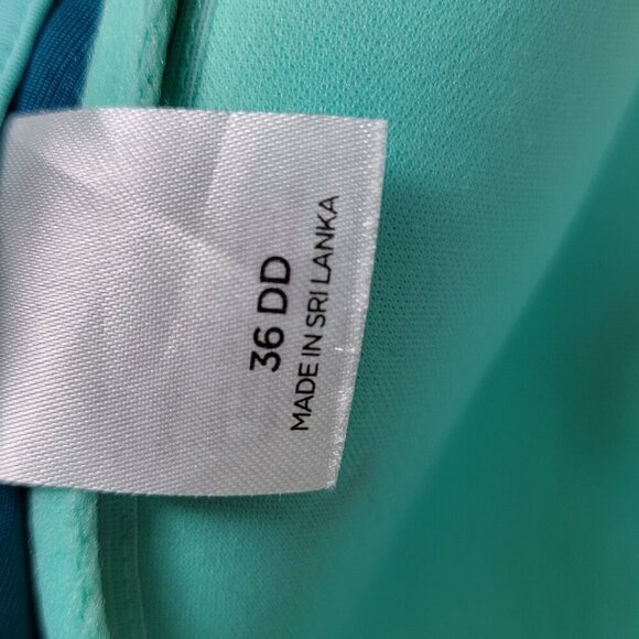 Shade & Shore 36DD Underwire Plunge Bikini Top Blue Crochet Orange Fringe Stud - Picture 8 of 9